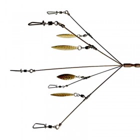Diamond Baits 4.5 Frenzy Rig 5-Arm Umbrella Rig w/ 4 Gold Blades